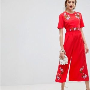 ASOS red jumpsuit